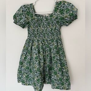 J crew Crewcuts green floral smocked dress 10